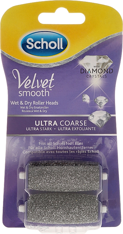 Ersatzrollen für elektrische Fußfeile mit Diamantpartikeln 2 St. Ultra stark - Scholl Velvet Smooth Ultra Coarse Wet & Dry Roller Heads — Bild N3