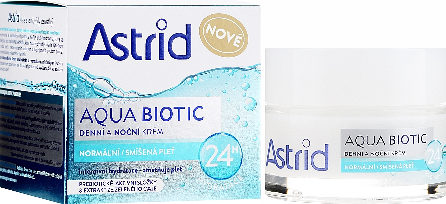 Intensiv feuchtigkeitsspendende Gesichtscreme für mormale und Mischhaut - Astrid Aqua Biotic Day & Night Face Cream — Bild N1
