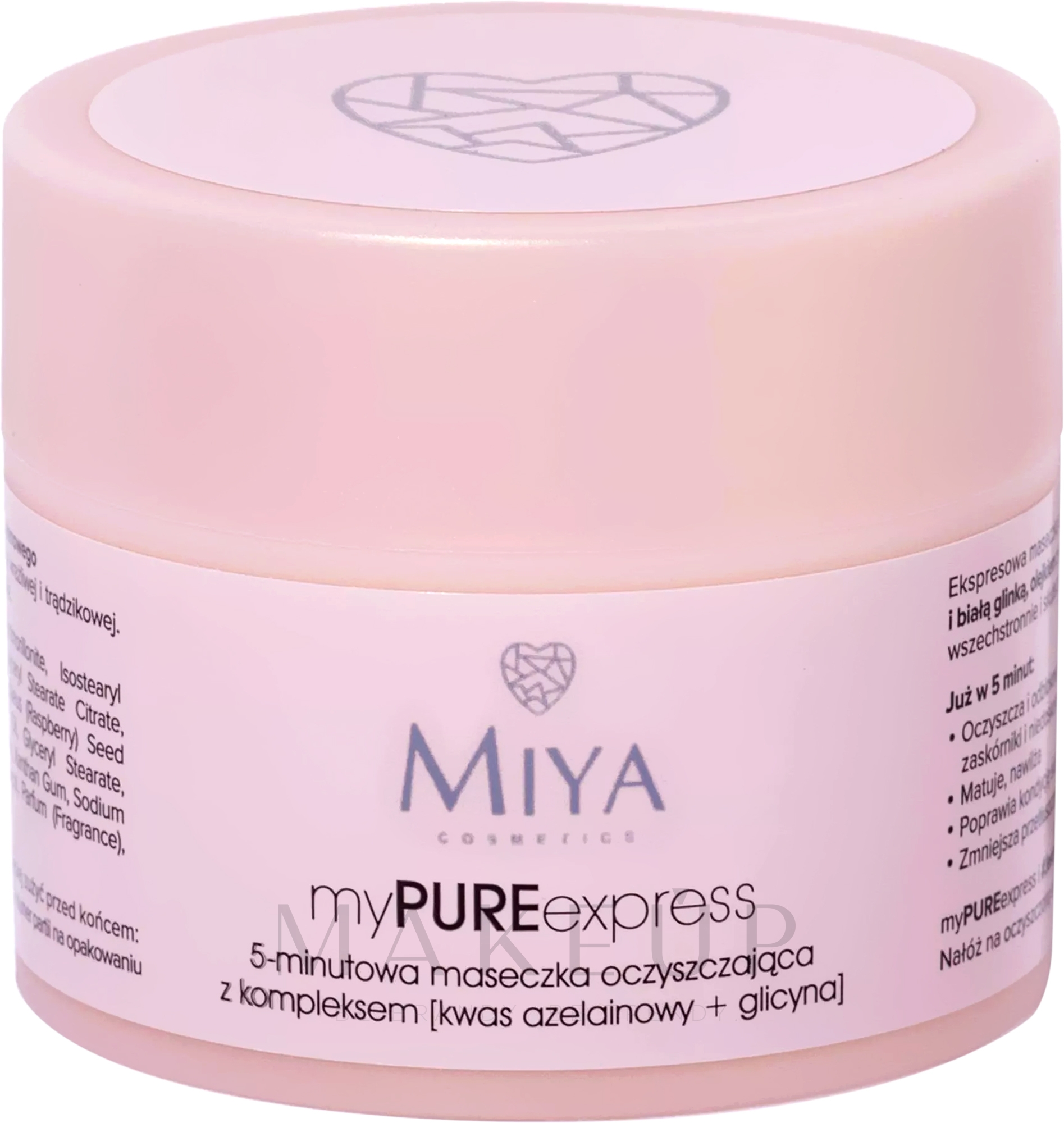 Gesichtsreinigungsmaske mit Azelainsäure - Miya Cosmetics My Pure Express Mask — Foto 50 g