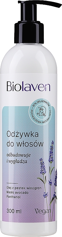 Regenerierende und glättende Haarspülung mit Traubenkern- und Lavendelöl - Biolaven Hair Conditioner