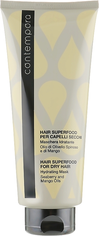 Feuchtigkeitsmaske für trockenes Haar mit Sanddornöl und Mangobutter - Barex Italiana Contempora Dry Hair Hydrating Mask — Bild N1