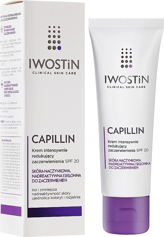 Intensive, Hautrötungen reduzierende Gesichtscreme SPF 20 - Iwostin Capillin Intensive Cream SPF 20