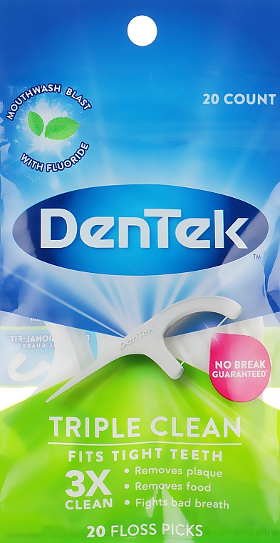 Zahnseide-Sticks mit Minzgeschmack 90 St. - DenTek Triple Clean