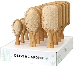 Düfte, Parfümerie und Kosmetik Haarbürsten-Set 12 St. - Olivia Garden Bamboo Touch Nylon Display 
