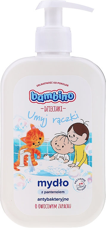 Antibakterielle flüssige Handseife für Kinder mit Panthenol und Fruchtduft - Bambino Family Antibacterial Soap — Bild N1