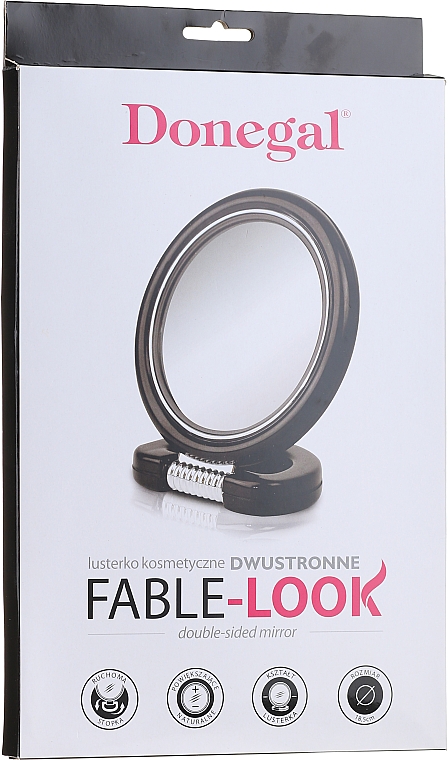 Doppelseitiger Kosmetikspiegel mit Ständer 9509 bordeauxrot 18,5 cm - Donegal Mirror — Bild N2