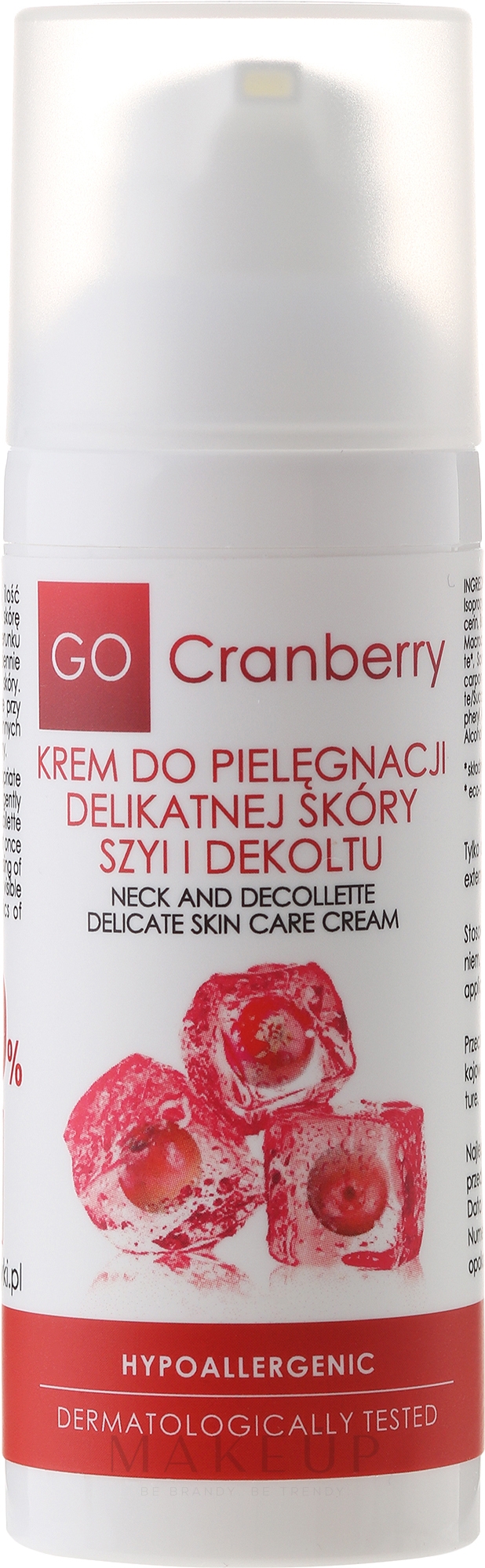 Straffende Pflege für Hals, Dekolleté und die Gesichtskonturen - GoCranberry Gentle Skin & Neckline Care Cream — Bild 50 ml