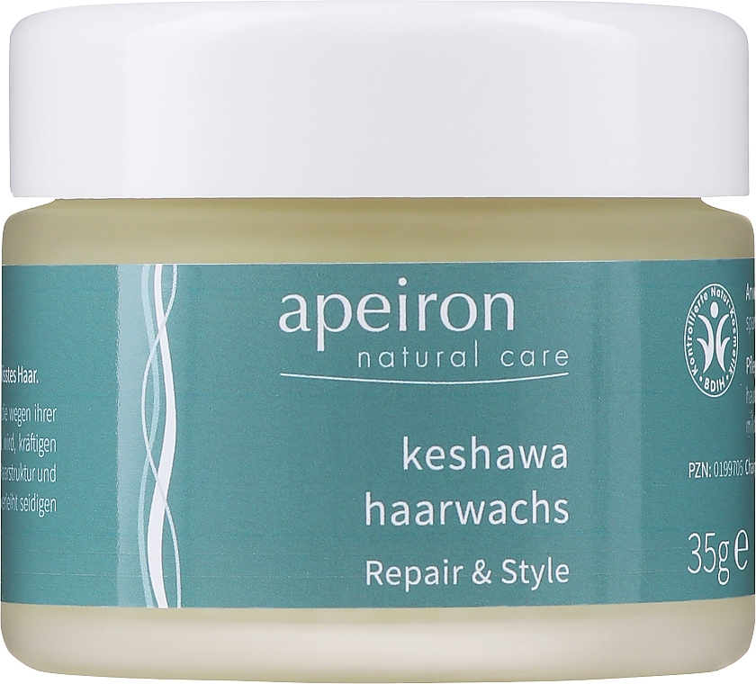 Haarwachs zum Styling für trockenes und strapaziertes Haar - Apeiron Keshawa Hair Wax — Bild N1