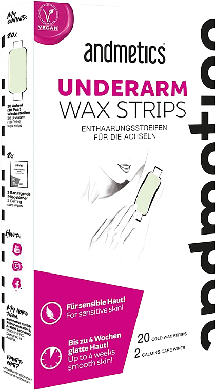 Enthaarungsstreifen für die Achseln - Andmetics Underarm Wax Strips — Bild N1