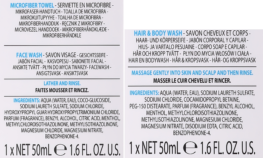 Badeset für Männer - Baylis & Harding Men's Citrus Lime & Mint (2in1 Shampoo und Duschgel 50ml + Gesichitswaschgel 50ml + Flasche, Mikrofaser-Handtuch für das Gesicht) — Bild N3