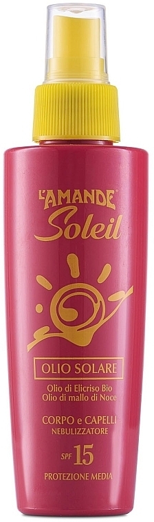 Sonnenschutzöl SPF15 - L'Amande Soleil Olio Solare Corpo Capelli SPF 15  — Bild N2