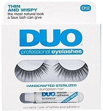 Wimpernpflegeset (Wimpernkleber 2,5g + Künstliche Wimpern 2St.) - Ardell Duo Lash Kit Professional Eyelashes Style D12 — Bild N1