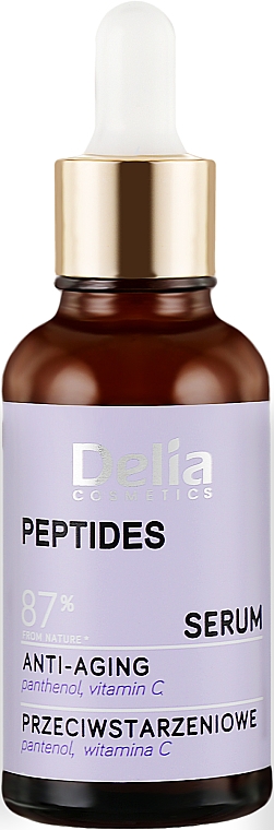 Anti-Aging Serum für Gesicht, Hals und Dekolleté mit Peptiden - Delia Peptides Serum — Bild N1