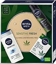 Düfte, Parfümerie und Kosmetik Set - Nivea Men Sensitive Fresh (af/sh/bal/100ml + deo/150ml + sh/gel/250ml)