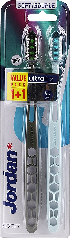 Zahnbürste weich khaki + blau 2 St. - Jordan Ultralite Soft Toothbrush — Bild N1