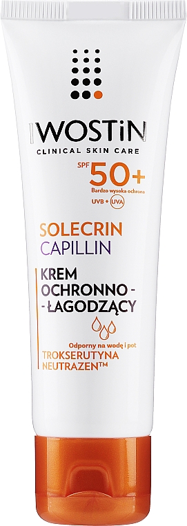Sonnenschutzcreme für hyperaktive und Kapillarhaut SPF 50 - Iwostin Solecrin Capillin Cream SPF 50 — Bild N1