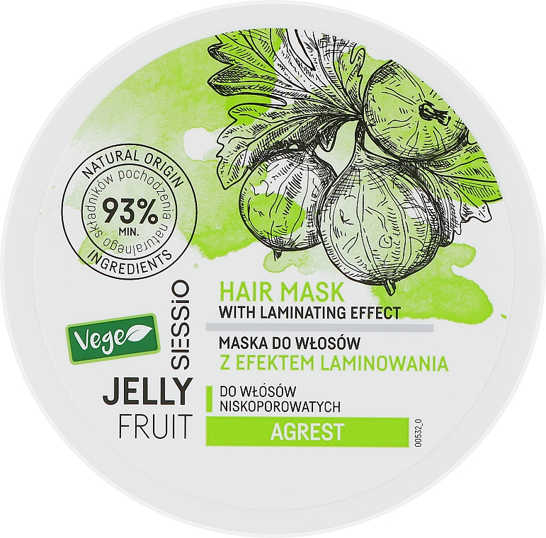 Gelee-Maske für Haare mit geringer Porosität - Sessio Jelly Fruit Hair Mask — Bild N1