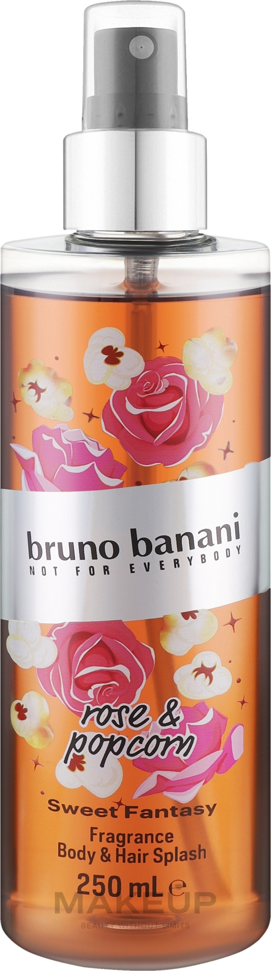 Bruno Banani Sweet Fantasy Rose & Popcorn Body & Hair Splash - Körperspray — Bild 250 ml