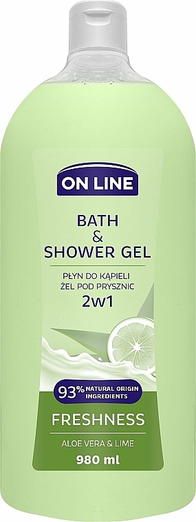 2in1 Bade- und Duschgel mit Aloe Vera und Limette - On Line Freshness Aloe Vera & Lime Bath & Shower Gel — Bild N1