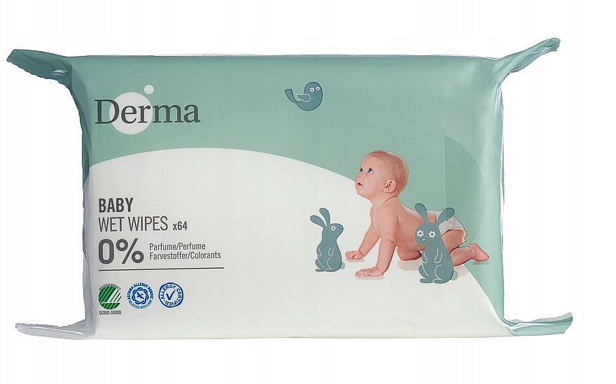 Körperpflegeset für Babys - Derma Eco Baby (Körpercreme 100ml + Salbe 100ml + Shampoo 150ml + Feuchttücher 64St.) — Bild N4
