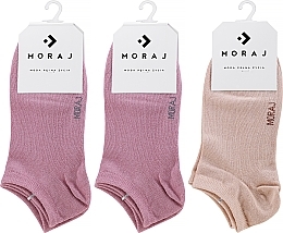 Düfte, Parfümerie und Kosmetik Kurze Socken aus Bambus rosa und beige Drei Paare - Moraj