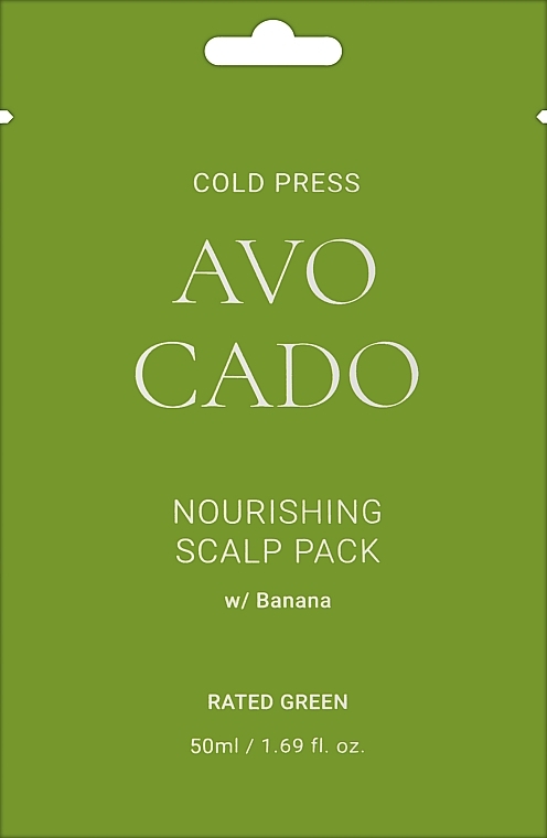 Nährende Kopfhautmaske mit Bananen- und Avocadoextrakt - Rated Green Cold Press Avocado Nourishing Scalp Pack — Bild N1