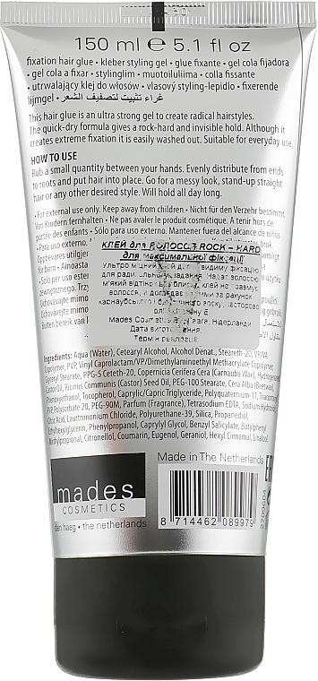 Haargel extreme Fixierung Rock Hard - Mades Cosmetics Fixation Rock-Hard Glue — Bild N2