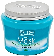 Düfte, Parfümerie und Kosmetik Haarmaske mit Olivenöl, Papaya-Extrakt und grünem Tee - Dr. Sea Hair Mask Olive & Papaya & Green Tea