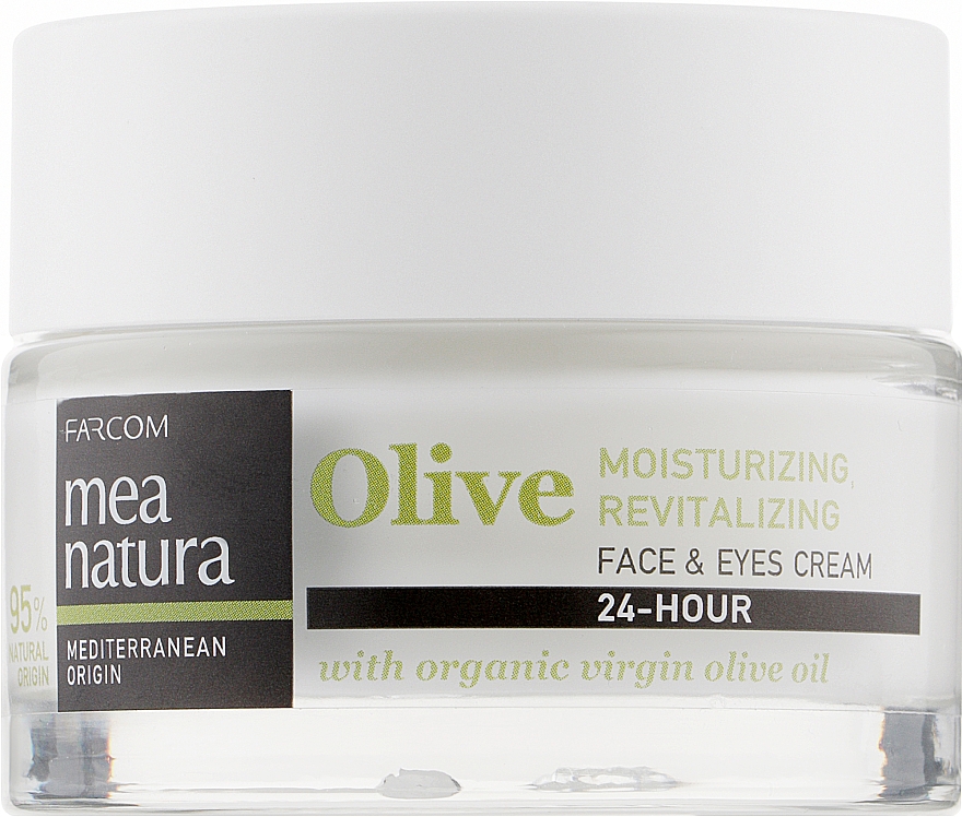 Feuchtigkeitsspendende und revitalisierende Gesichts- und Augencreme mit Olivenöl - Mea Natura Olive 24h Moisturizing And Revitalizing Face&Eyes Cream — Bild N1