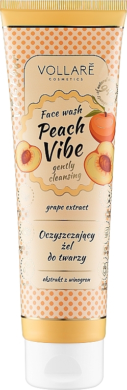 Waschgel mit Pfirsich- und Traubenextrakt - Vollare Cosmetics VegeBar Peach Vibe Cleansing Gel — Bild N1