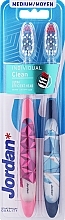 Zahnbürste mittel rosa mit Muster + blau mit Muster 2 St. - Jordan Individual Clean Medium — Bild N1