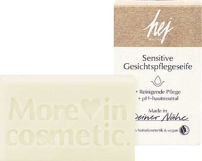 Milde feuchtigkeitsspendende Gesichtspflegeseife für empfindliche Haut - Hej Organic Sensitive Facial Soap — Bild N1