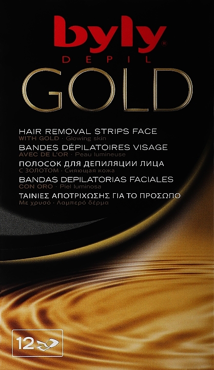 Wachsstreifen zur Gesichtsdepilation mit Goldpartikeln - Byly Depil Gold Hair Removal Strips Face