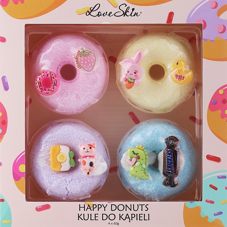 Badebomben-Set - Love Skin Happy Donuts (Badebomben 4x60g)  — Bild N1