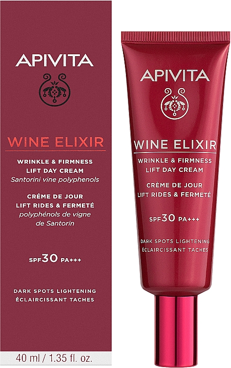 Straffende Anti-Falten Tagescreme mit Lifting-Effekt SPF 30 - Apivita Wine Elixir Wrinkle & Firmness Lift Day Cream SPF30 — Bild N2