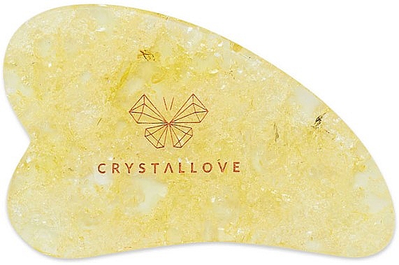Gesichtsmassage-Platte Zitronenbernstein - Crystallove Lemon Amber Gua Sha — Bild N1