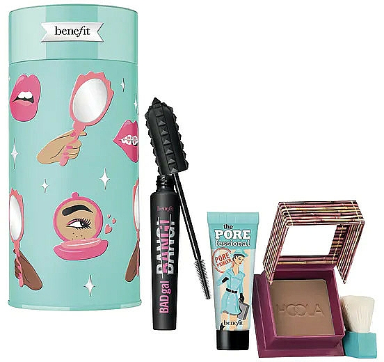 Make-up Set - Benefit BADgal To The Bone Face & Eye Holiday Set (Mascara 8.5g + Bronzierpuder 8g + Gesichtsprimer 7.5ml)