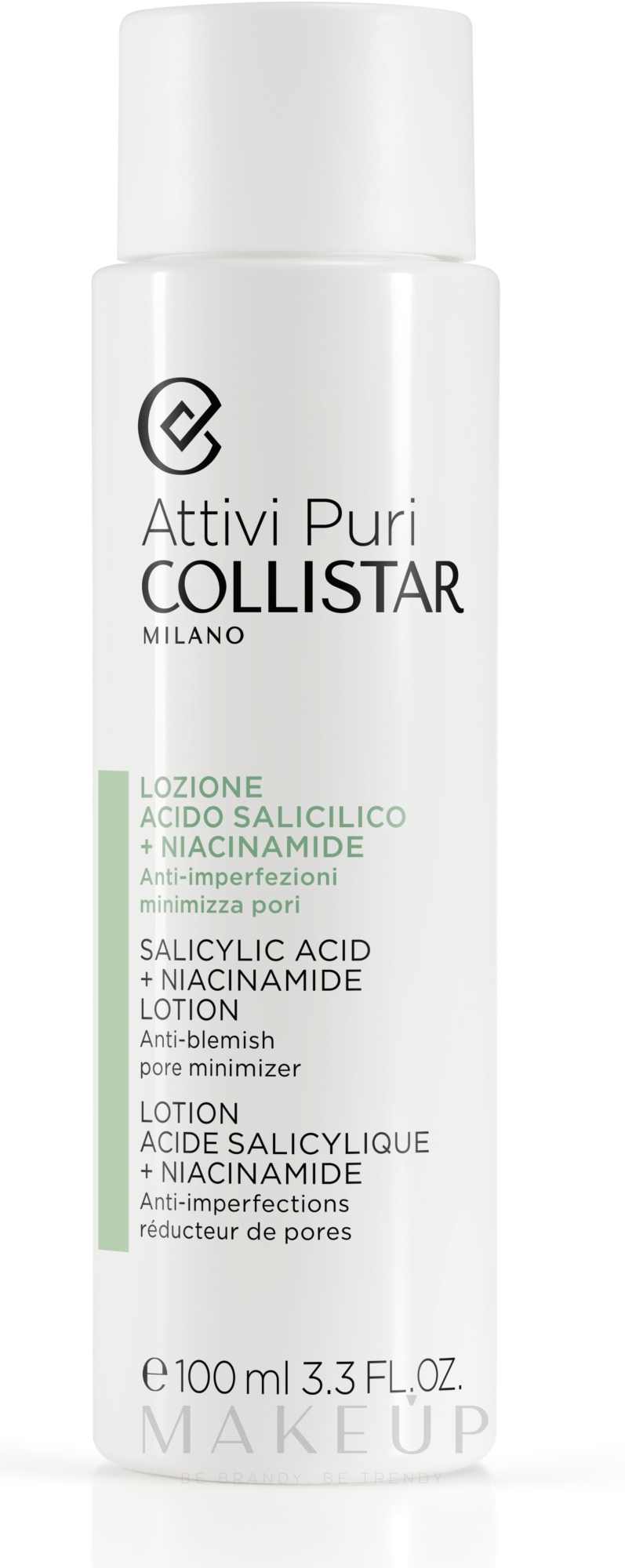 Gesichtslotion mit Salicylsäure und Niacinamid - Collistar Attivi Puri Salicylic Acid + Niacinamide Lotion — Bild 100 ml