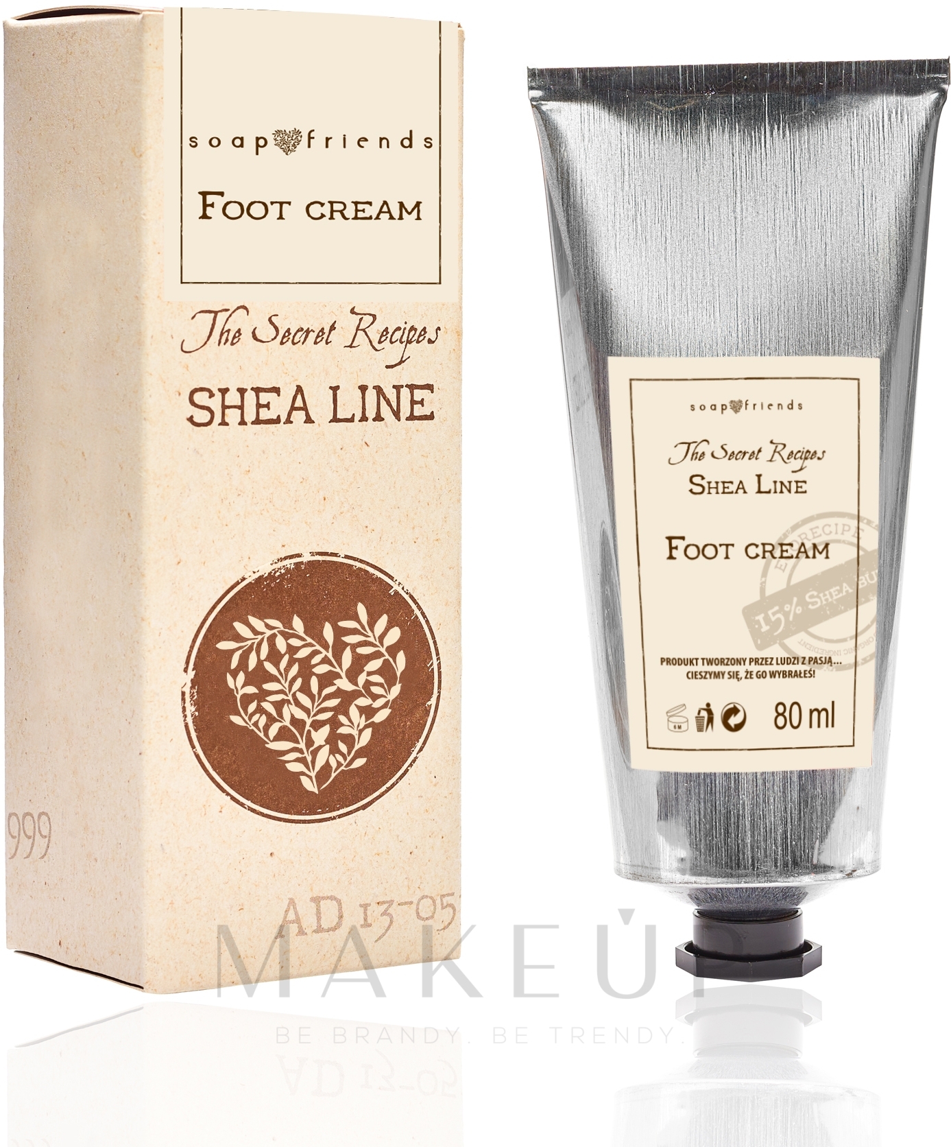 Fußcreme mit Sheabutter - Soap&Friends Shea Line Foot Cream — Bild 80 ml