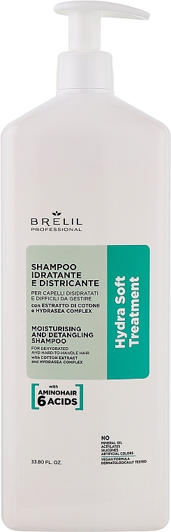 Feuchtigkeitsspendendes Shampoo - Brelil Hydra Soft Treatment Moisturising And Detangling Shampoo  — Bild N2