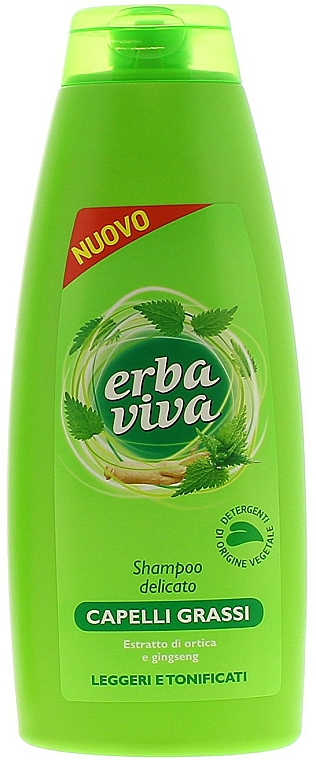 Shampoo für fettiges Haar mit Brennnessel und Ginseng - Erba Viva Shampoo for Oily Hair — Bild N1