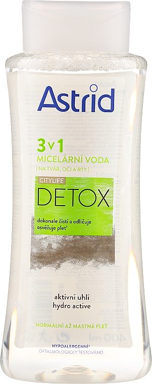 3in1 Mizellenwasser mit Aktivkohle - Astrid CityLife Detox 3v1 — Bild N1