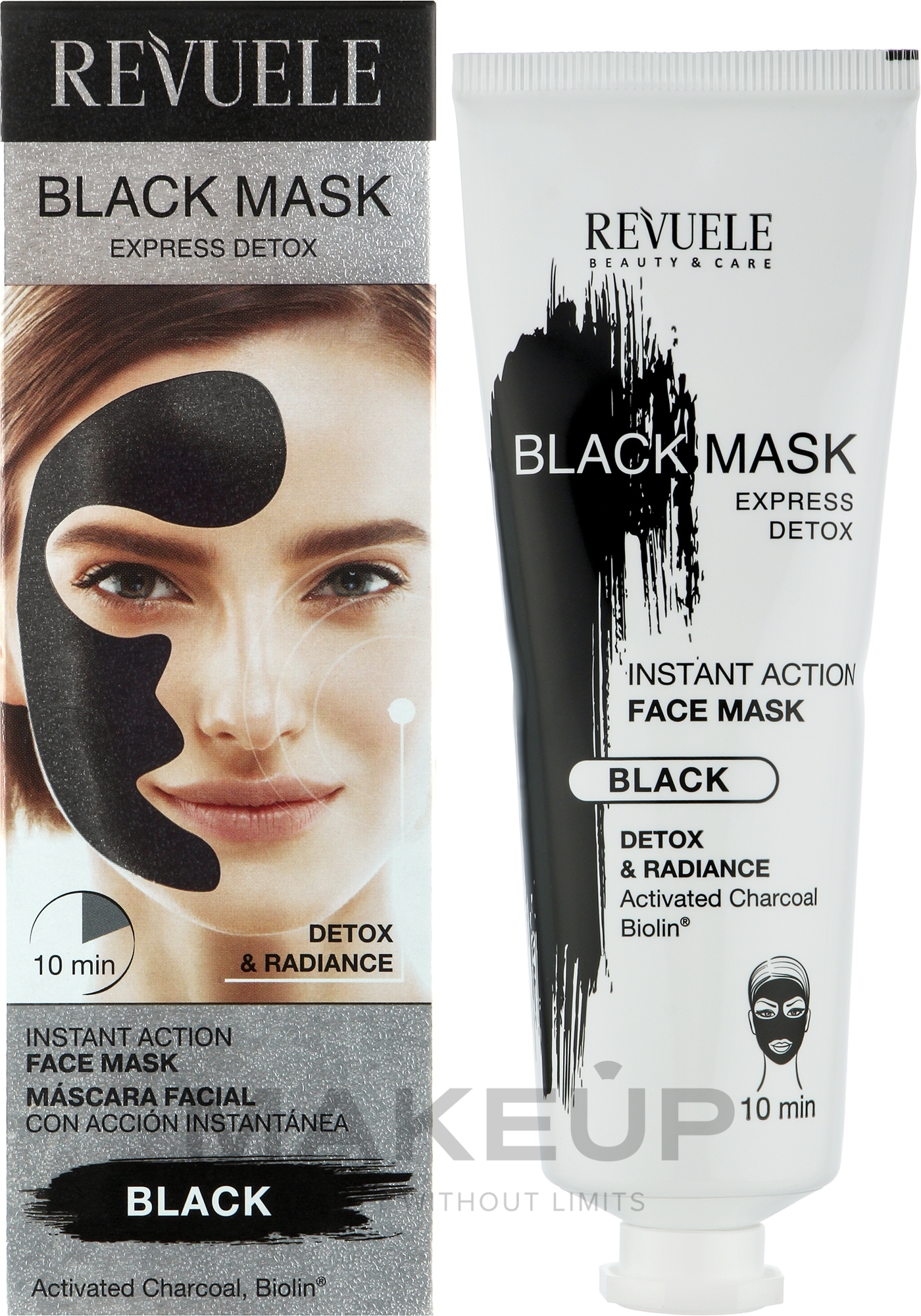 Gesichtsmaske zur Entgiftung mit Aktivkohle - Revuele Express Detox Black Mask — Bild 80 ml