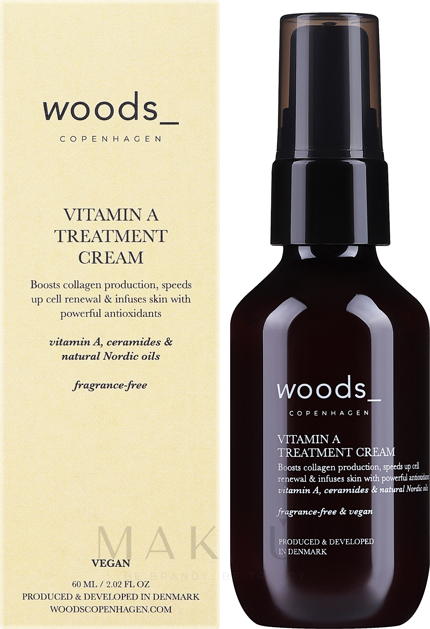 Heilende Gesichtscreme mit Vitamin A - Woods Copenhagen Vitamin A Treatment Cream — Bild 60 ml