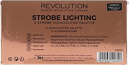 Highlighter-Palette - Makeup Revolution 3 Strobe Highlighter Palette — Bild N2
