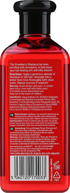 Nährendes und glättendes Shampoo mit Erdbeere für mehr Glanz - Xpel Marketing Ltd Hair Care Strawberry Shampoo — Bild N2