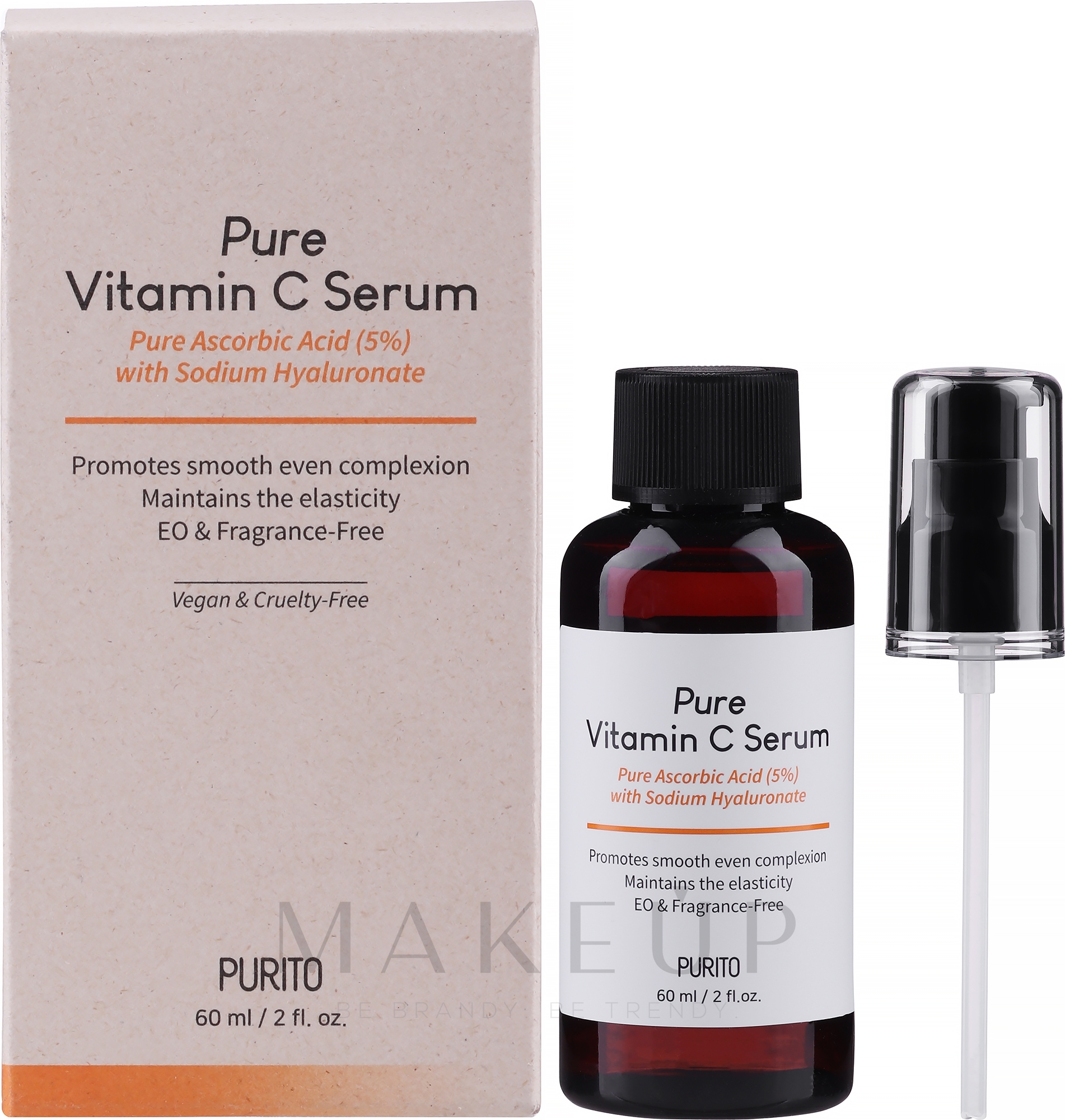 Straffendes und aufhellendes Gesichtsserum mit 84% Hyaluronsäure, Vitamin C und rotem Ginseng - Purito Pure Vitamin C Serum — Bild 60 ml