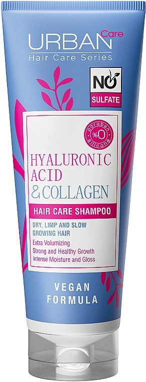 Shampoo für Haare mit Hyaluronsäure - Urban Care Hyaluronic Acid & Collagen Extra Volumizing Strong & Healthy Growth Shampoo — Bild N2