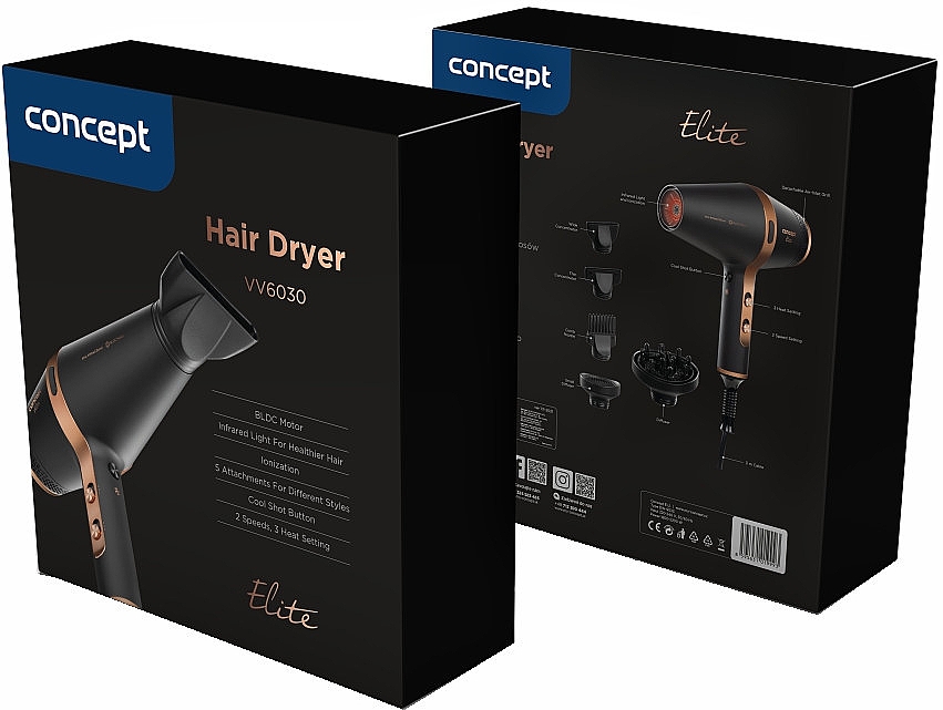 Haartrockner VV6030, mit Aufsätzen - Concept Elite Ionic Infrared Boost Hair Dryer  — Bild N6