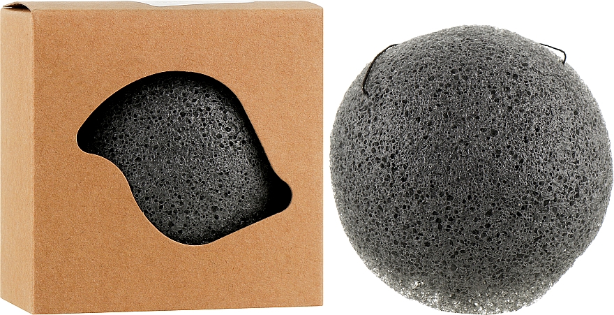 Konjac Schwamm für das Gesicht zur effektiven Tiefenreinigung mini, schwarz - Cosmo Shop Konjac Sponge Mini Craft Box — Bild N2